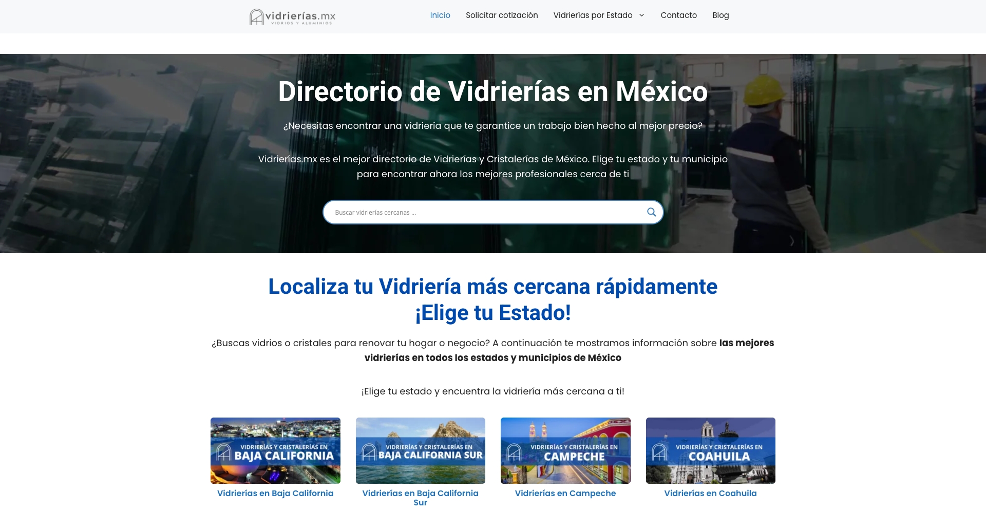Vidrierias content programmatic SEO template - 0 monthly traffic