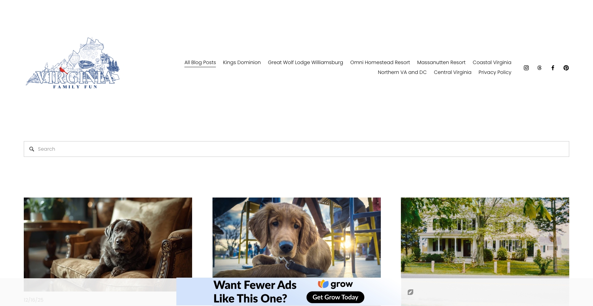 Virginia Family Fun location-activity programmatic SEO template - 11403 monthly traffic