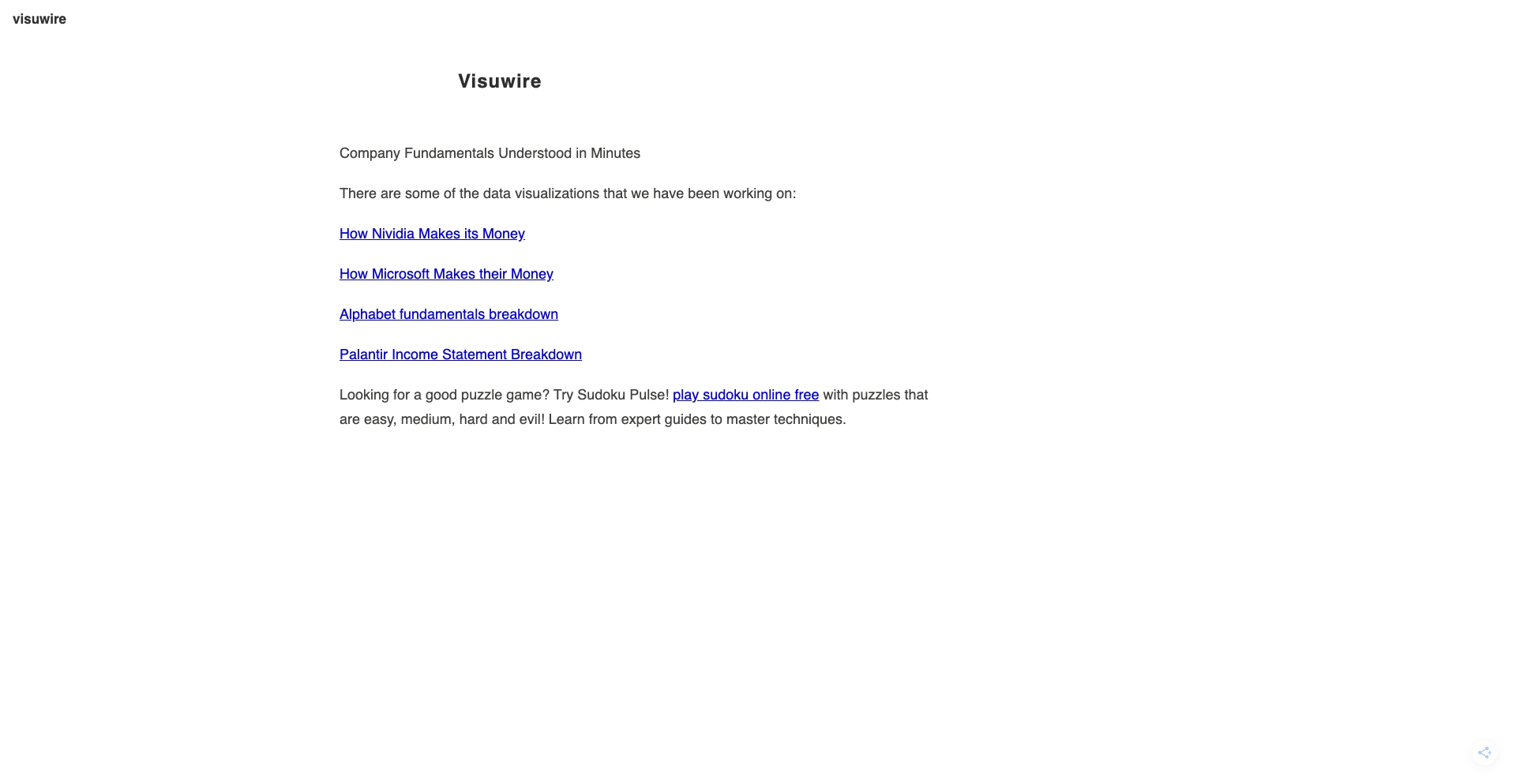 Visuwire entity-database programmatic SEO template - 0 monthly traffic