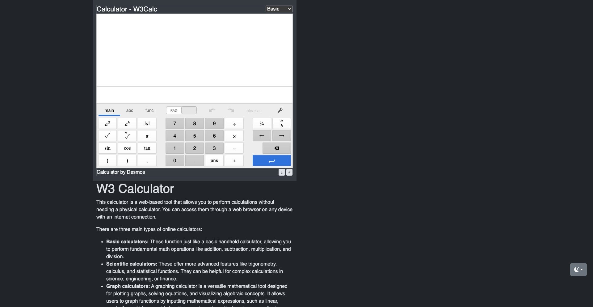 W3 Calc language-template programmatic SEO template - 152 monthly traffic
