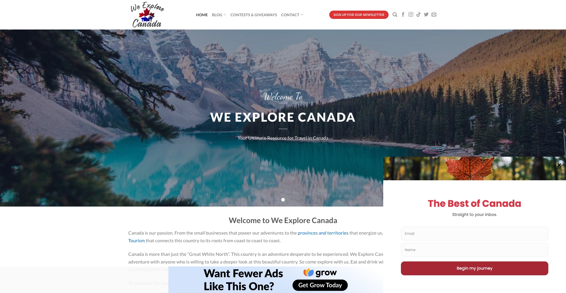 Weexplorecanada content programmatic SEO template - 4K monthly traffic