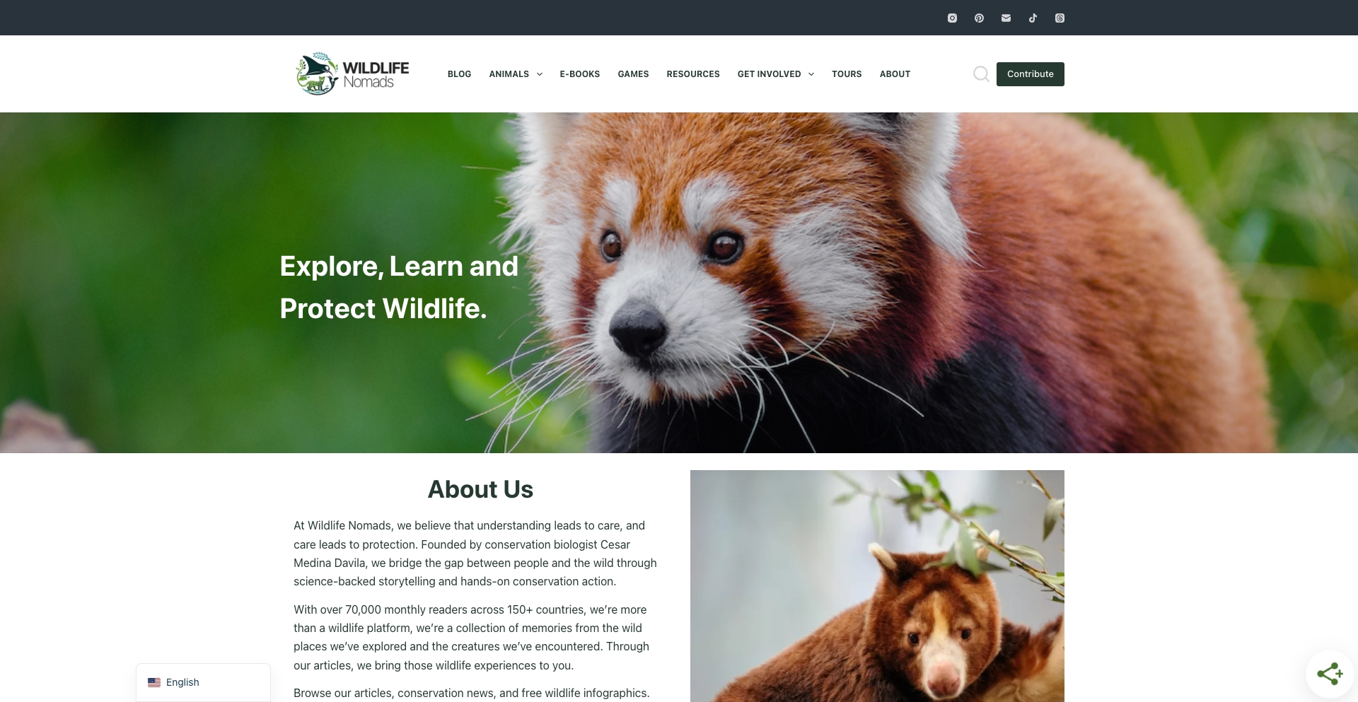 Wildlife Nomads | Explore, Learn, Protect location-data programmatic SEO template - 15245 monthly traffic