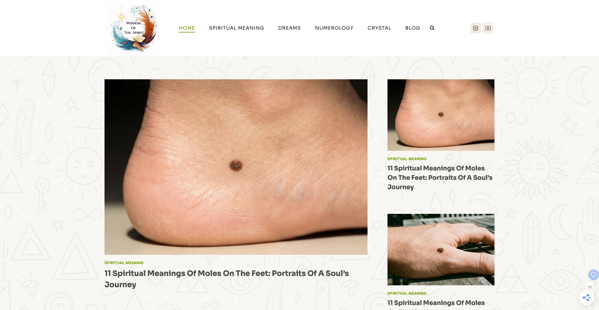 Wisdomofthespirit content programmatic SEO template - 163 monthly traffic