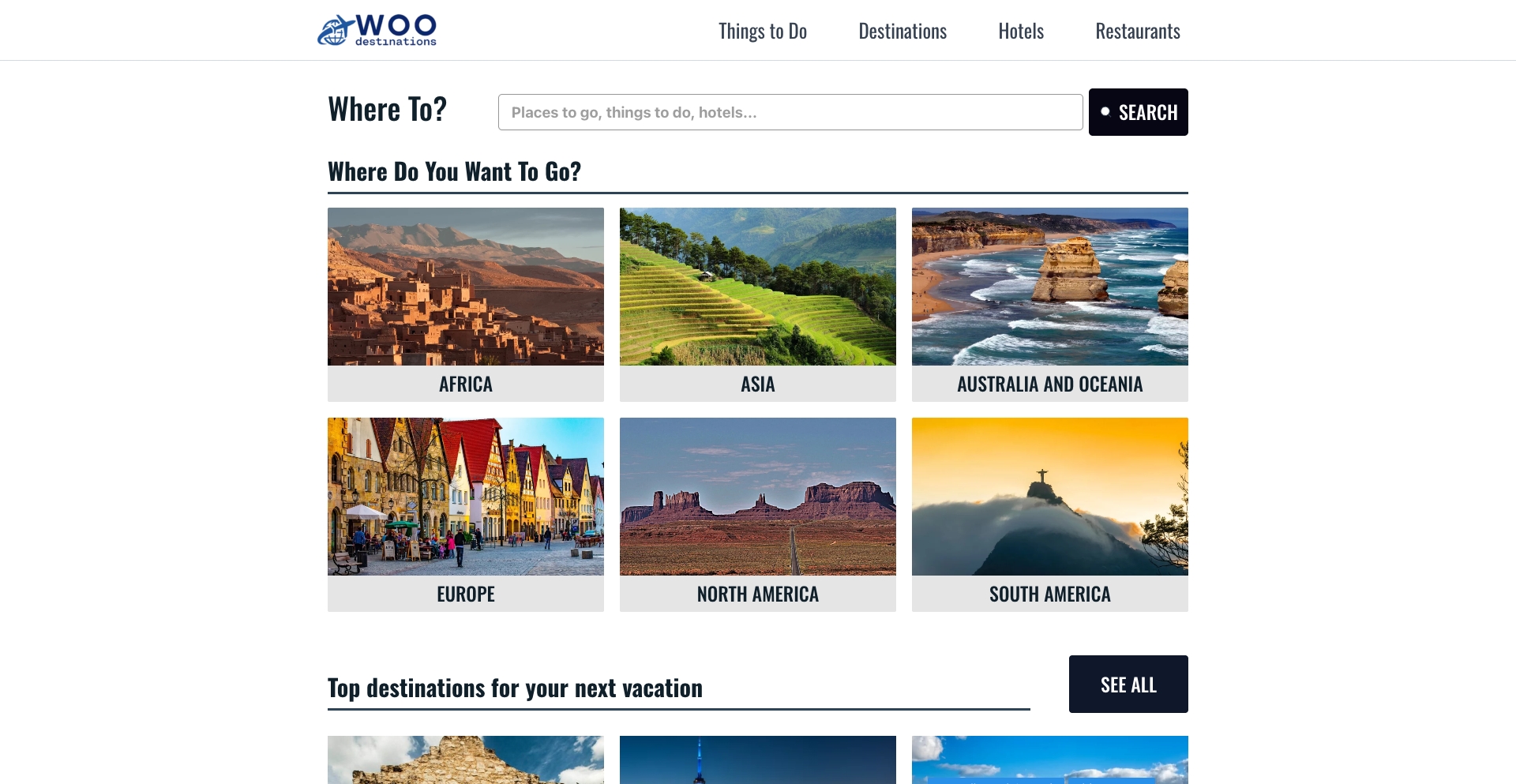 Home | Woo Destinations location-data programmatic SEO template - 1 monthly traffic