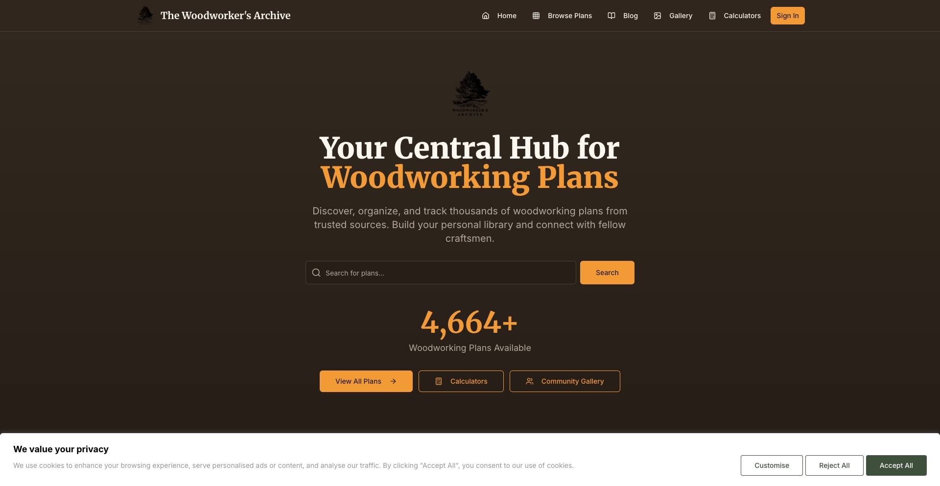 Woodworkers Archive category-database programmatic SEO template - 150 monthly traffic