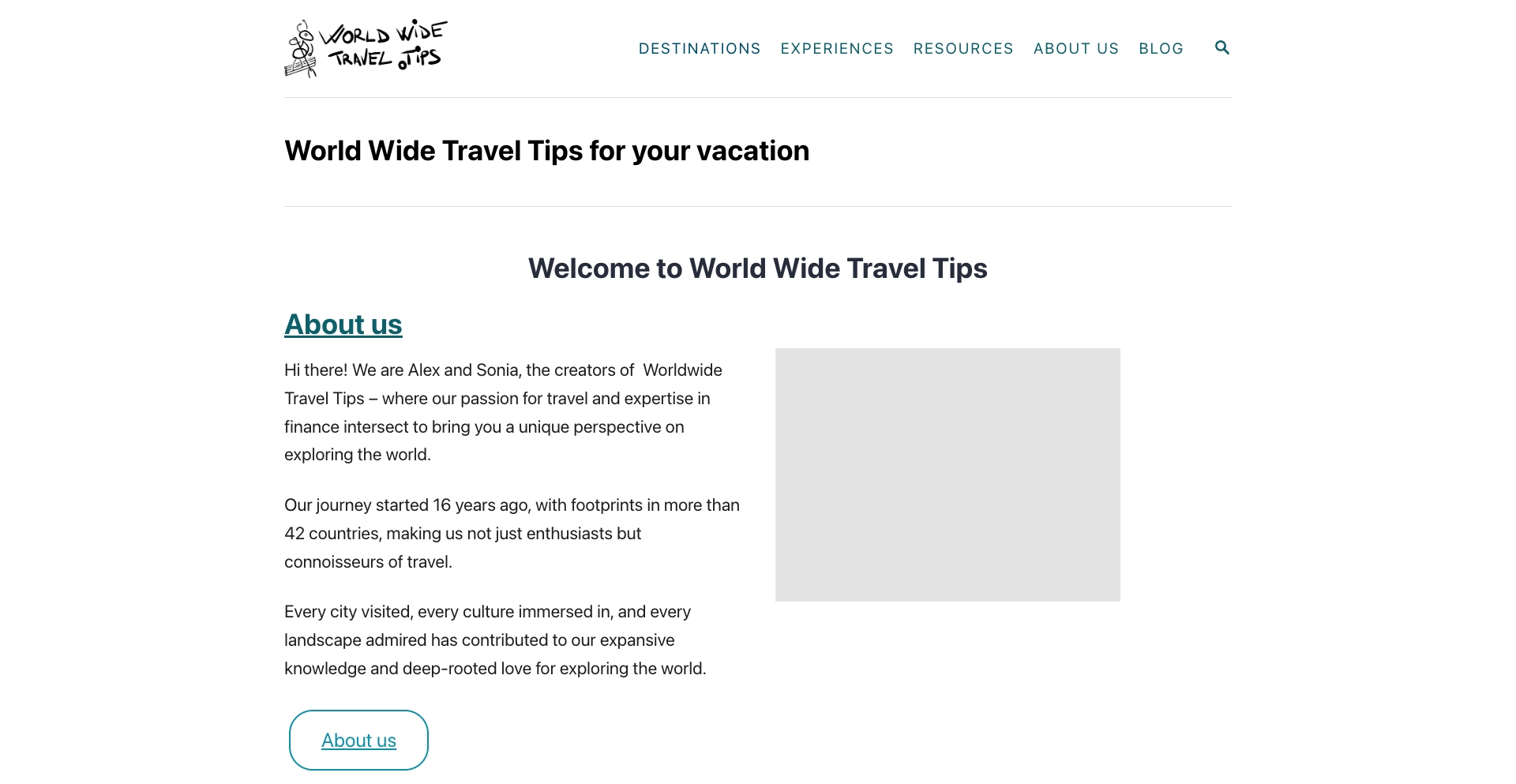 World Wide Travel Tips for your holiday location-data programmatic SEO template - 38 monthly traffic