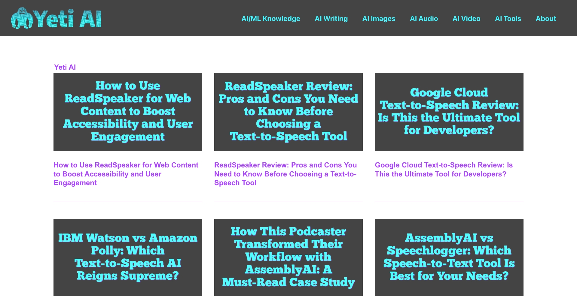 Yetiai content programmatic SEO template - 41 monthly traffic
