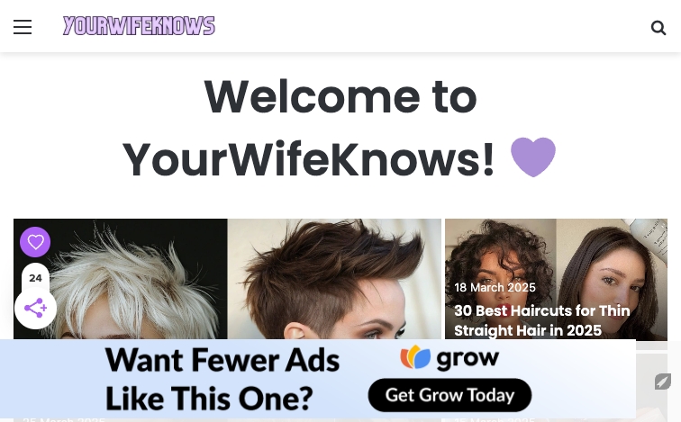 Yourwifeknows content programmatic SEO template - 26 monthly traffic