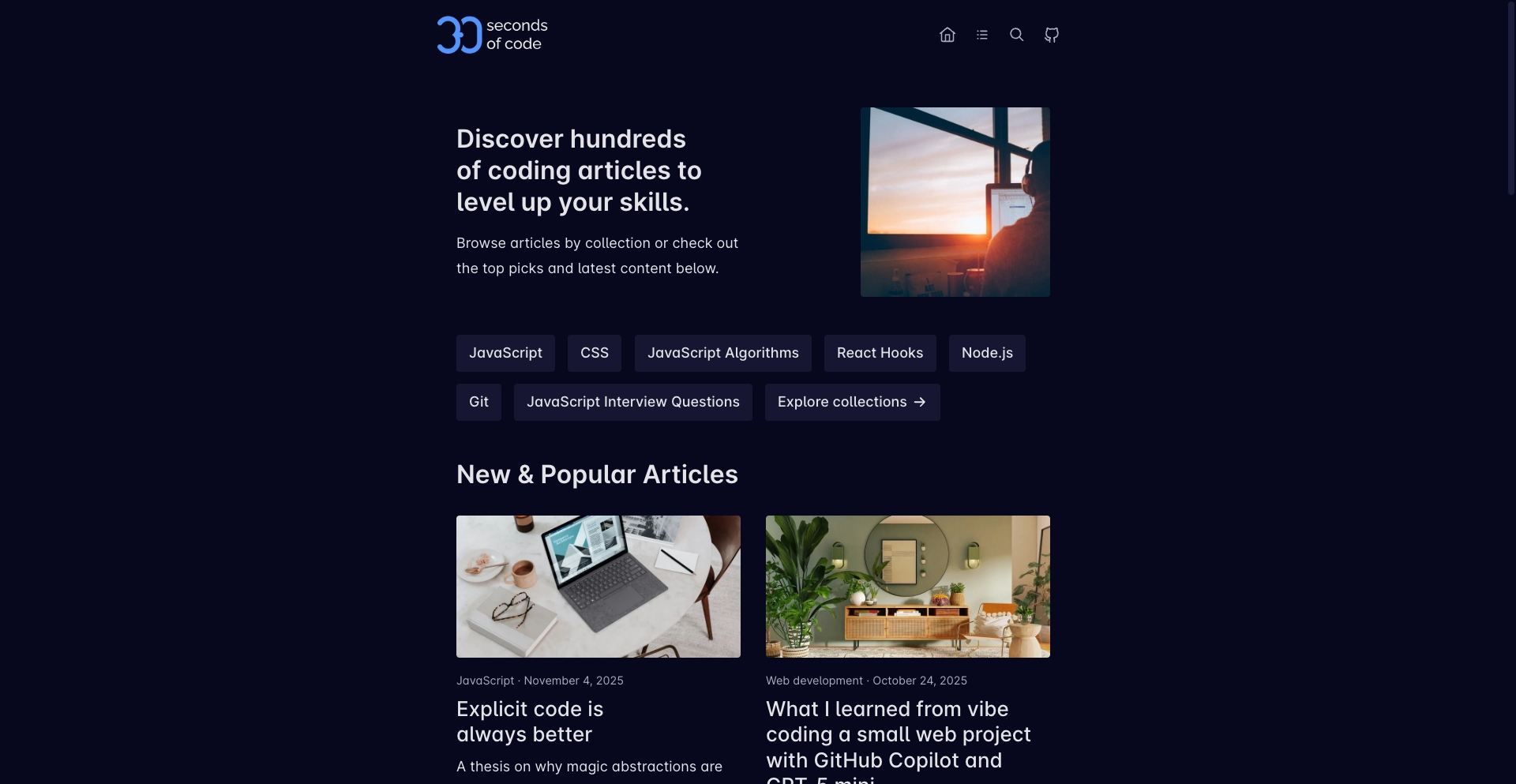 30secondsofcode ai-generated programmatic SEO template - 100K+ monthly traffic