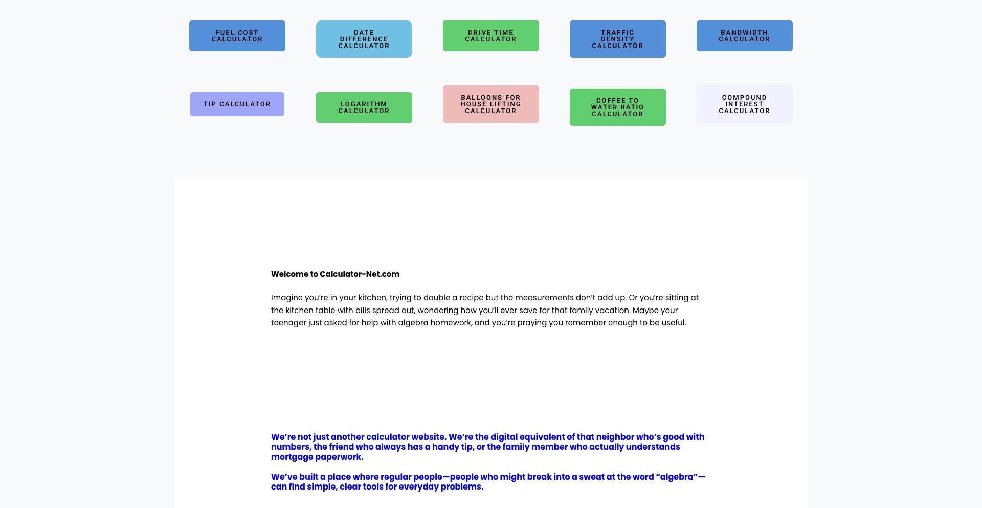 calculator-net calculator-tool programmatic SEO template - 56M+ monthly traffic