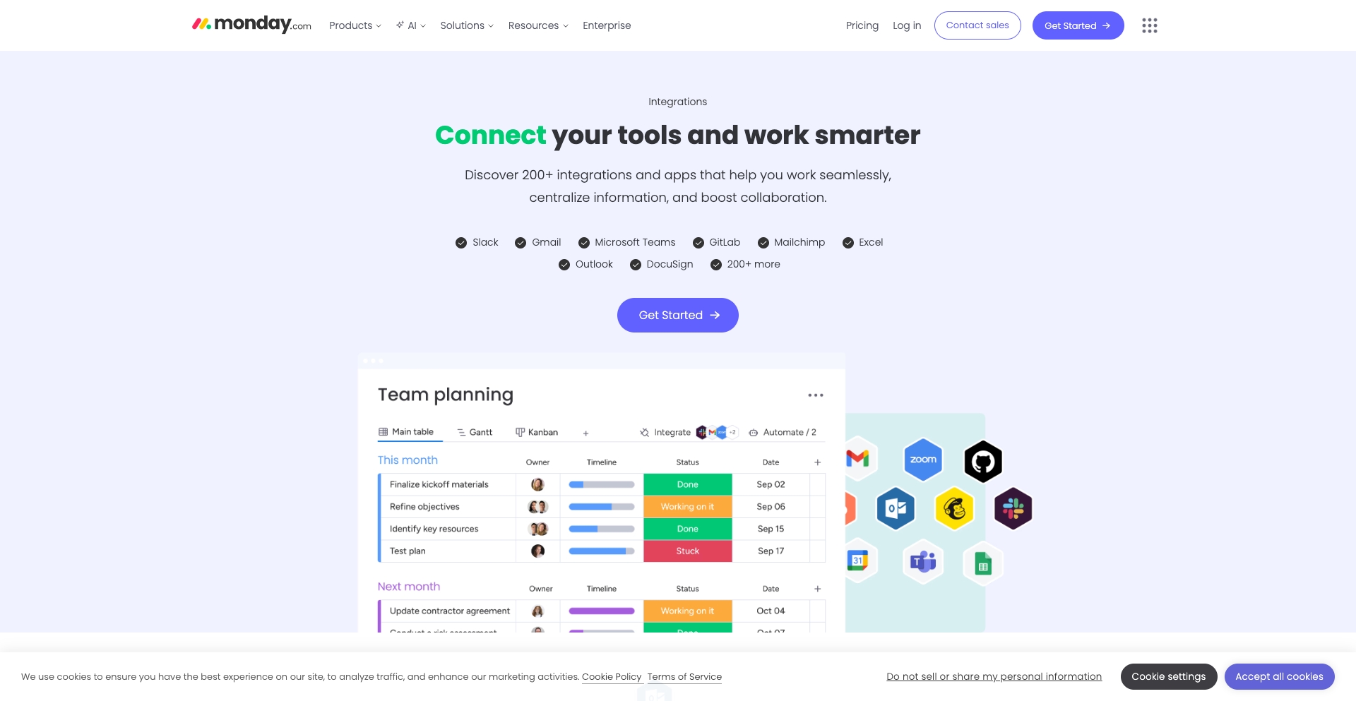 Monday.com integration-pair programmatic SEO template - 14K+ monthly traffic