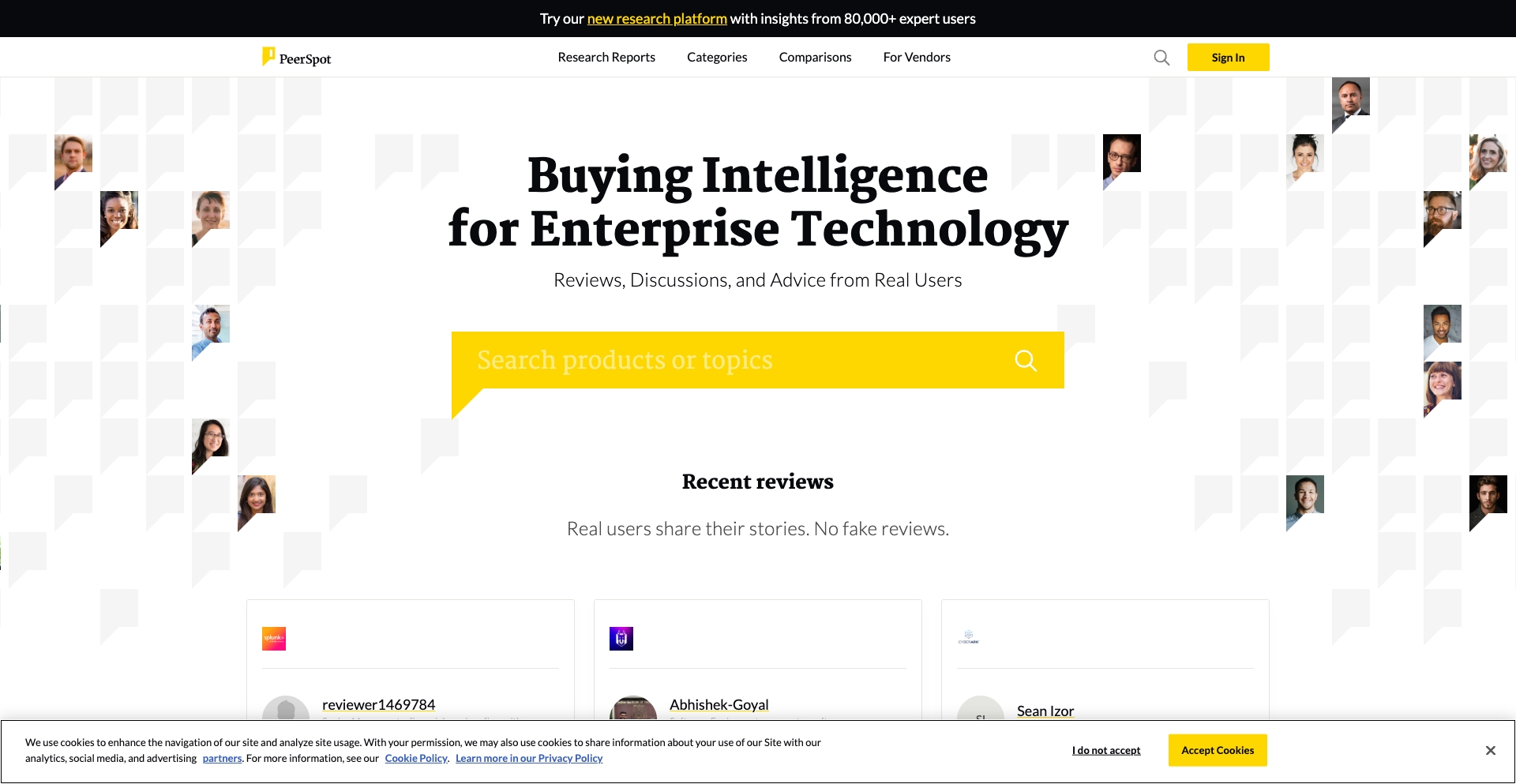 PeerSpot product-comparison programmatic SEO template - 3.5M+ monthly traffic
