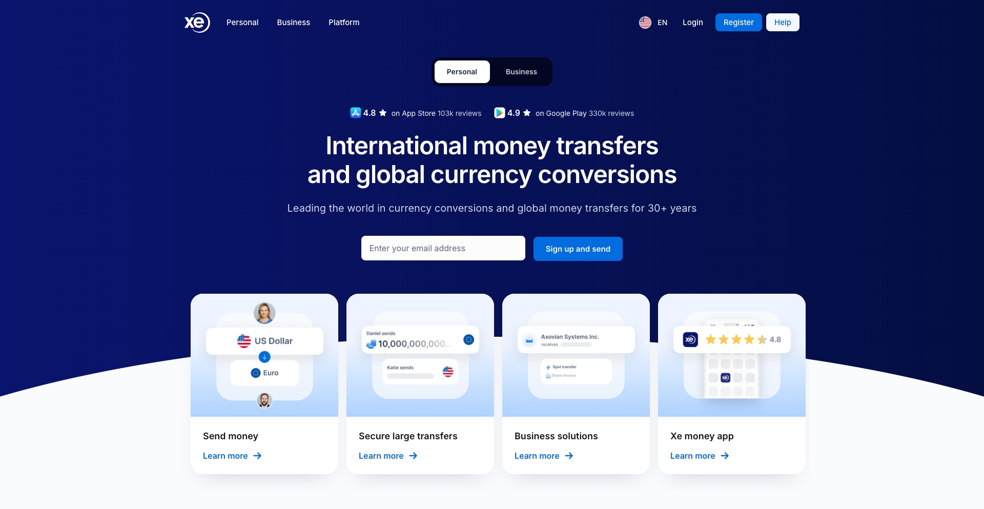 xe currency-converter programmatic SEO template - 48M+ monthly traffic